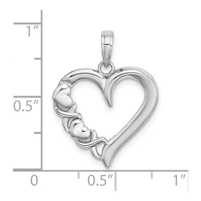 14K White Gold Heart Pendant – view 4