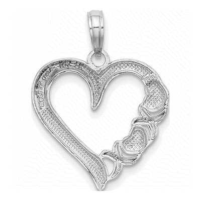 14K White Gold Heart Pendant – view 5