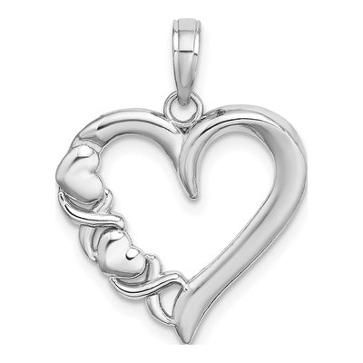 14K White Gold Heart Pendant