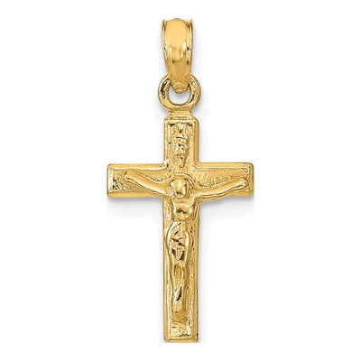 14K Yellow Gold Crucifix Pendant