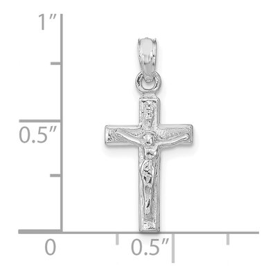 14K White Gold Crucifix Pendant – view 4