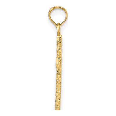 14K Yellow Gold Diamond-Cut Cross Pendant – view 3