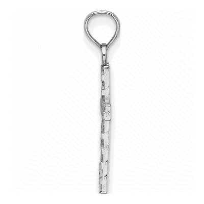 14K White Gold Diamond-Cut Cross Pendant – view 3