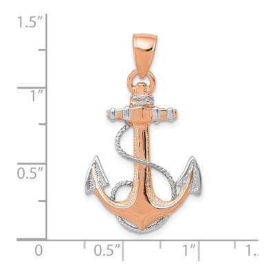 14K Rose Gold Anchor Pendant – view 3