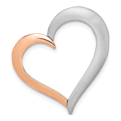 14K Two-Tone Gold Heart Charm