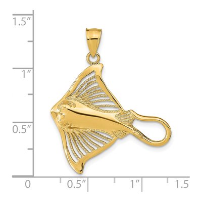 14K Yellow Gold Stingray Pendant – view 4