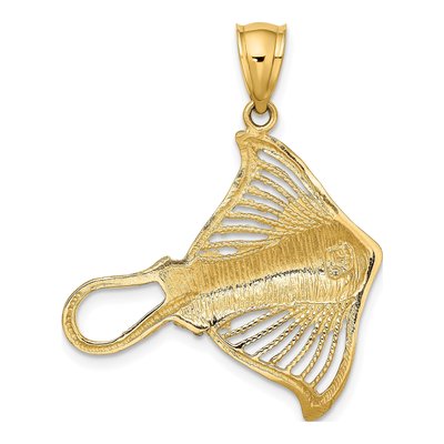 14K Yellow Gold Stingray Pendant – view 5