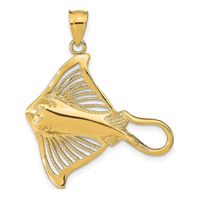 14K Yellow Gold Stingray Pendant
