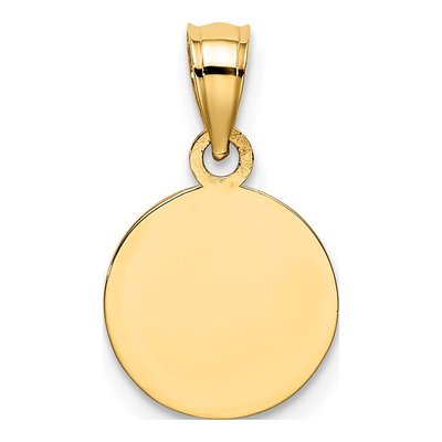 14K Yellow Gold Textured Angel Coin Charm – view 5