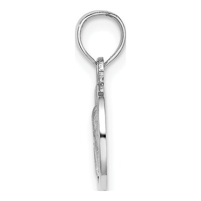 14K White Gold Textured Angel Coin Charm – view 3