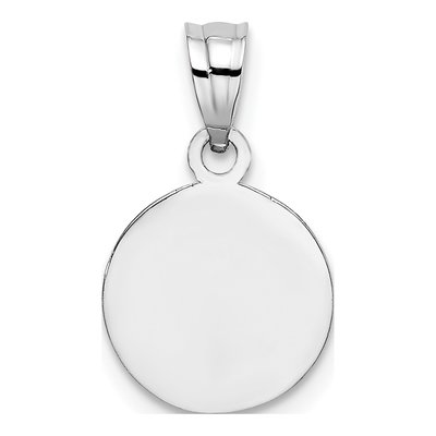 14K White Gold Textured Angel Coin Charm – view 5