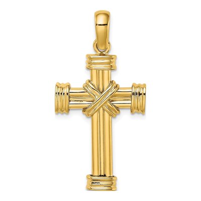 14K Yellow Gold Center Cross Charm