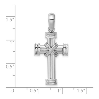 14K White Gold Center Cross Pendant – view 4