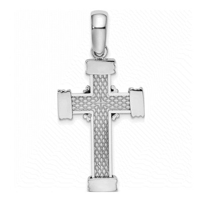 14K White Gold Center Cross Pendant – view 5