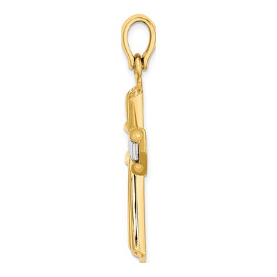 14K Two-Tone Gold Cross Pendant – view 3