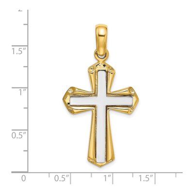 14K Two-Tone Gold Cross Pendant – view 4