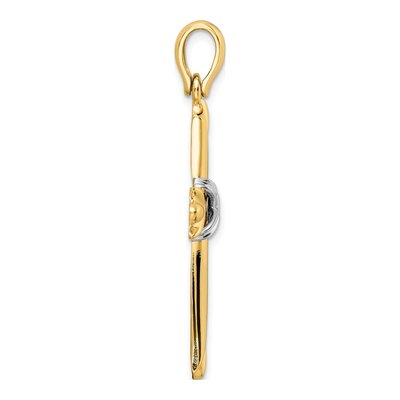 14K Two-Tone Polished W/ X-Center Cross – view 3