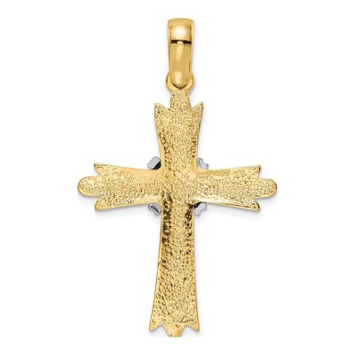 14K Two-Tone Polished W/ X-Center Cross – view 5