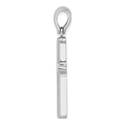 14K White Gold Beveled Cross Charm – view 3