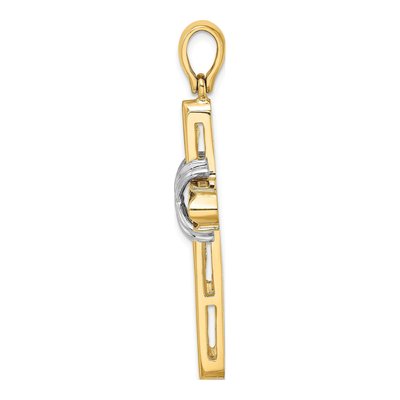 14K Two-Tone Gold Cross Pendant – view 3