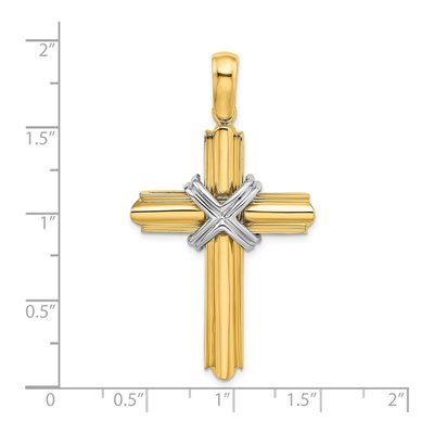 14K Two-Tone Gold Cross Pendant – view 4