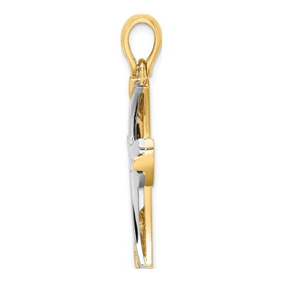 14K Two-Tone Gold Cross Charm – view 3