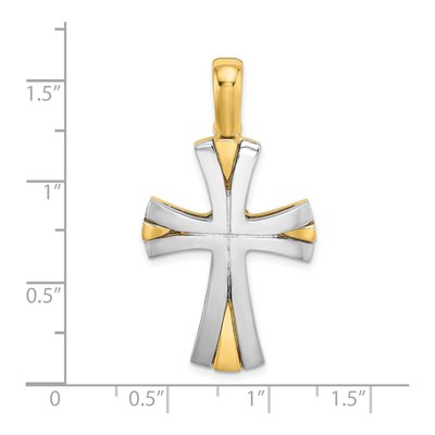 14K Two-Tone Gold Cross Charm – view 4