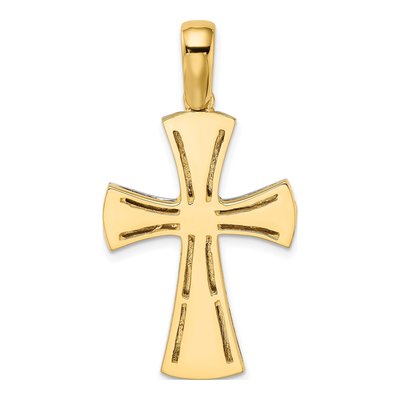 14K Two-Tone Gold Cross Charm – view 5