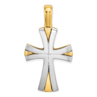 14K Two-Tone Gold Cross Charm