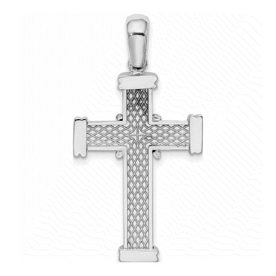 14K White Gold Center Cross Pendant – view 5