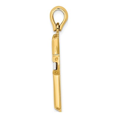 14K Two-Tone Polished Cross Charm – view 3
