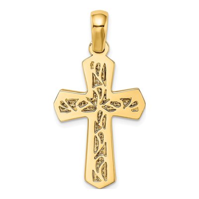 14K Two-Tone Polished Cross Charm – view 5