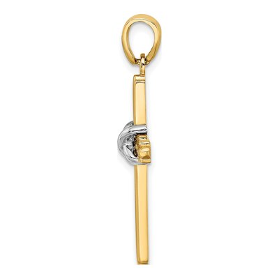 14K Two-Tone Gold Cross Pendant – view 3