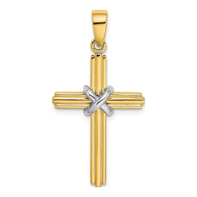 14K Two-Tone Gold Cross Pendant