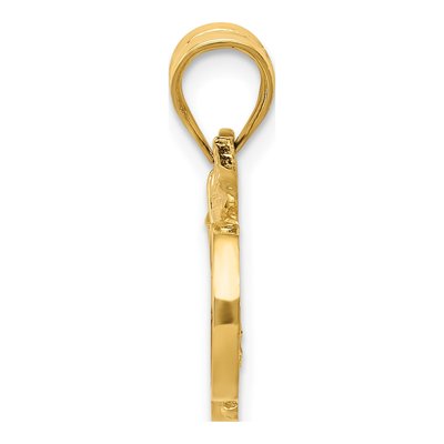 14K Yellow Gold Red Enamel Apple Pendant – view 3