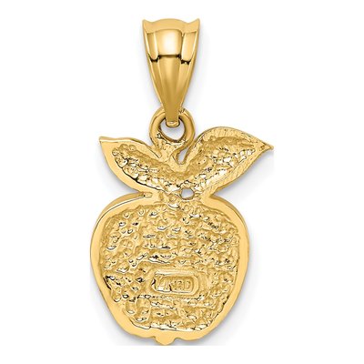 14K Yellow Gold Red Enamel Apple Pendant – view 4