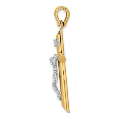 14K Two-Tone Gold Crucifix Pendant – view 3
