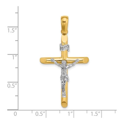 14K Two-Tone Gold Crucifix Pendant – view 4