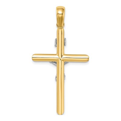 14K Two-Tone Gold Crucifix Pendant – view 5