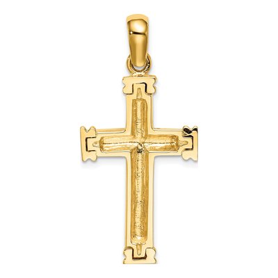 14K Yellow Gold Scroll Cross Pendant – view 5