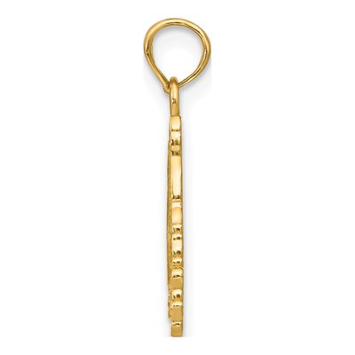 14K Yellow Gold Textured Santa Face Charm – view 3