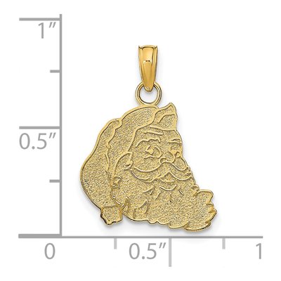 14K Yellow Gold Textured Santa Face Charm – view 4