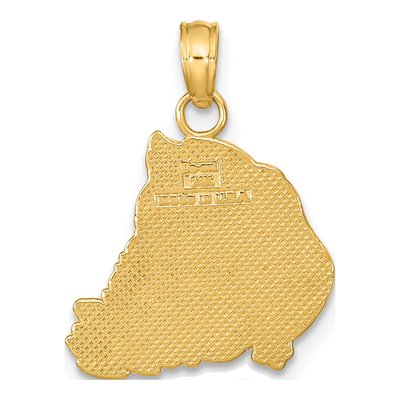 14K Yellow Gold Textured Santa Face Charm – view 5