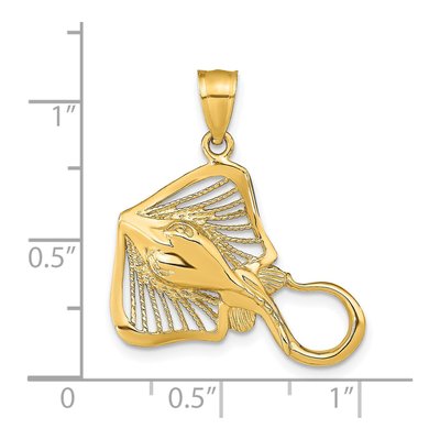14K Yellow Gold Stingray Pendant – view 4