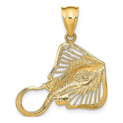 14K Yellow Gold Stingray Pendant – view 5