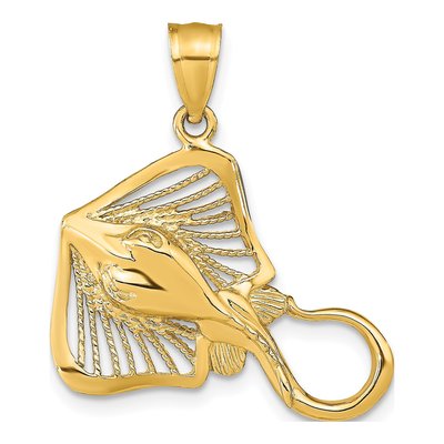 14K Yellow Gold Stingray Pendant