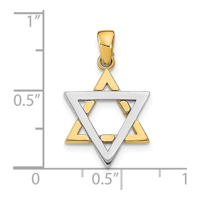 14K Two-Tone Gold Star of David Pendant – view 4