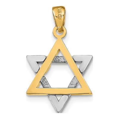 14K Two-Tone Gold Star of David Pendant – view 5