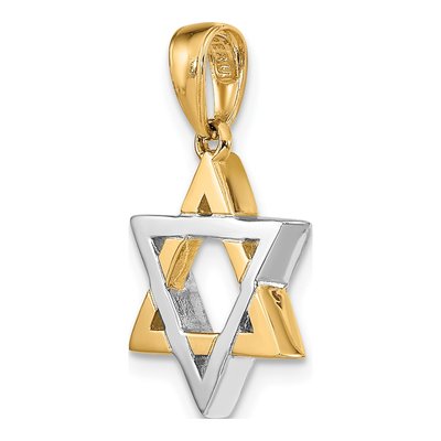 14K Two-Tone Gold Star of David Pendant – view 6