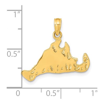 14K Yellow Gold Martha's Vineyard Island Pendant – view 4